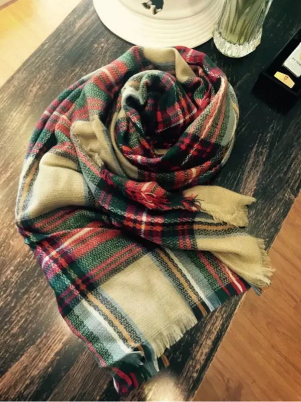 rugged plaid square scarf