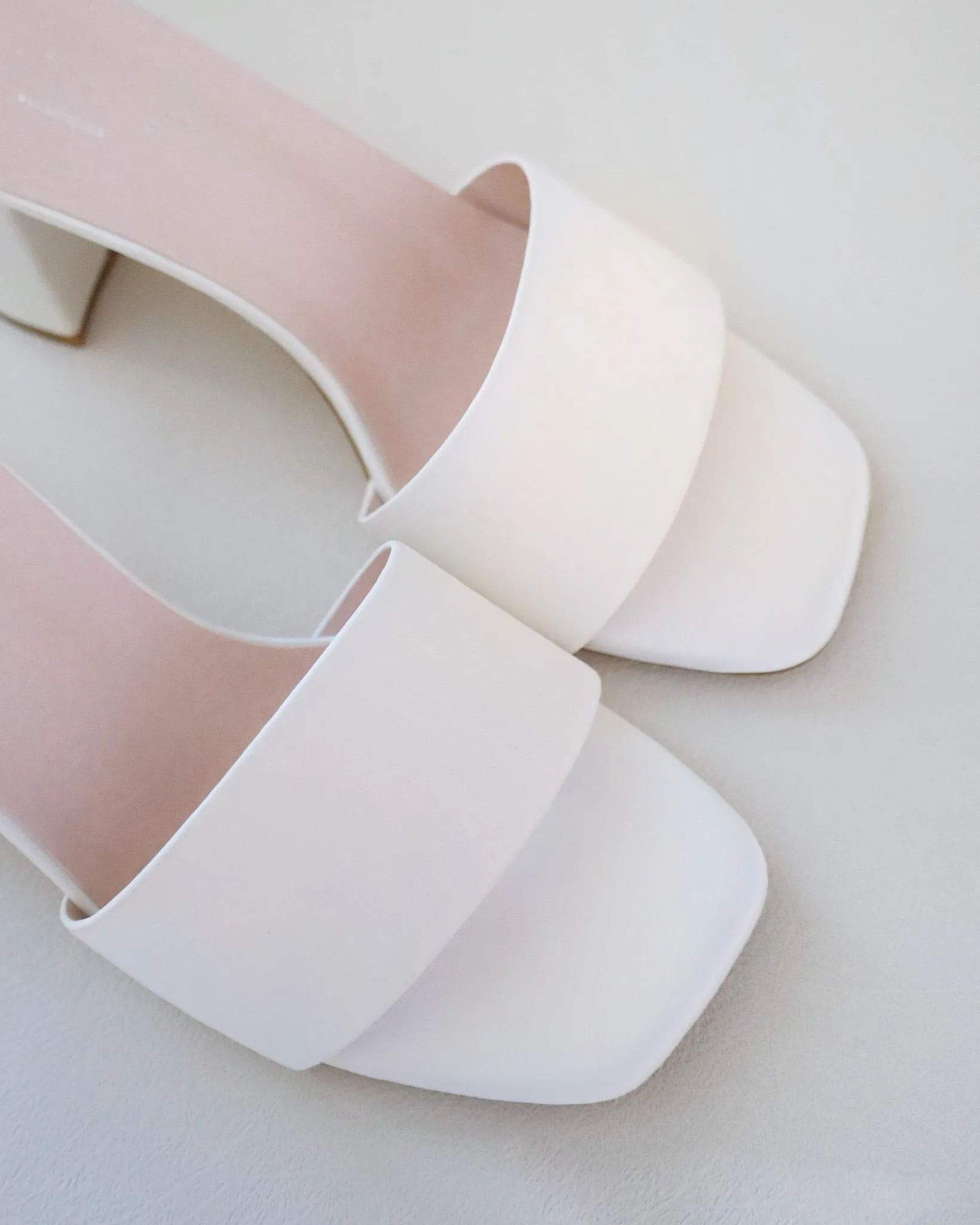 Satin Block Heels Slide Wedding Sandals