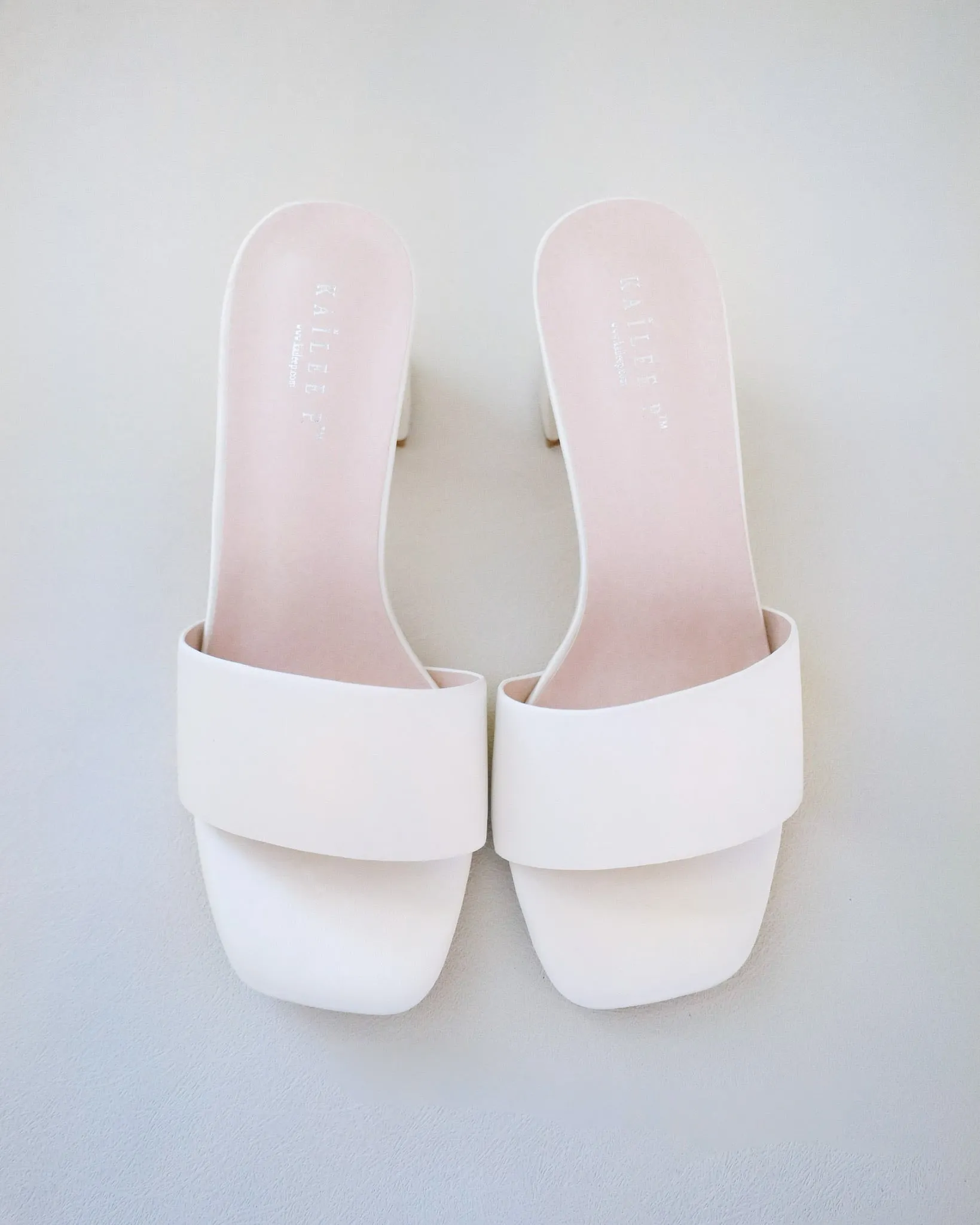 Satin Block Heels Slide Wedding Sandals