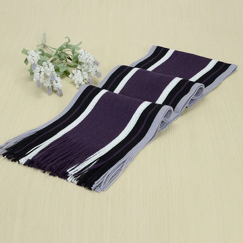 scarf men striped cotton scarf female & male brand shawl wrap knit cashmere bufandas Striped scarf with tassels