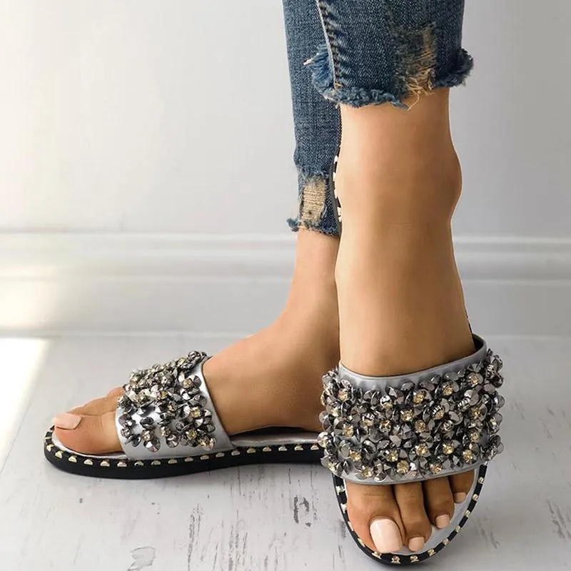 Sequins Shiny Peep Toe Antiskid Sandals