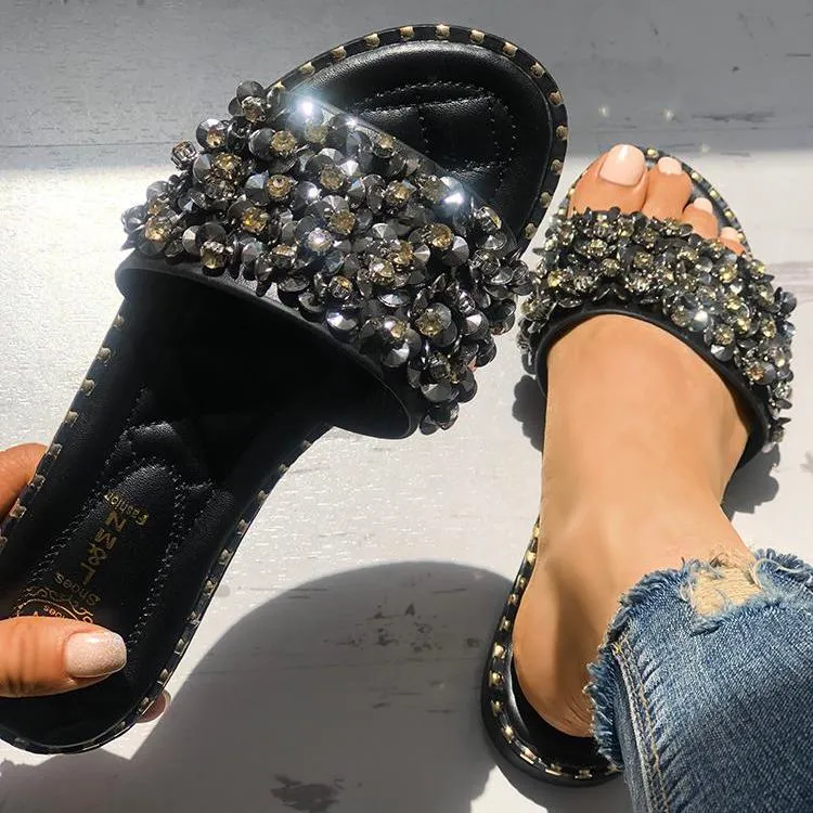 Sequins Shiny Peep Toe Antiskid Sandals