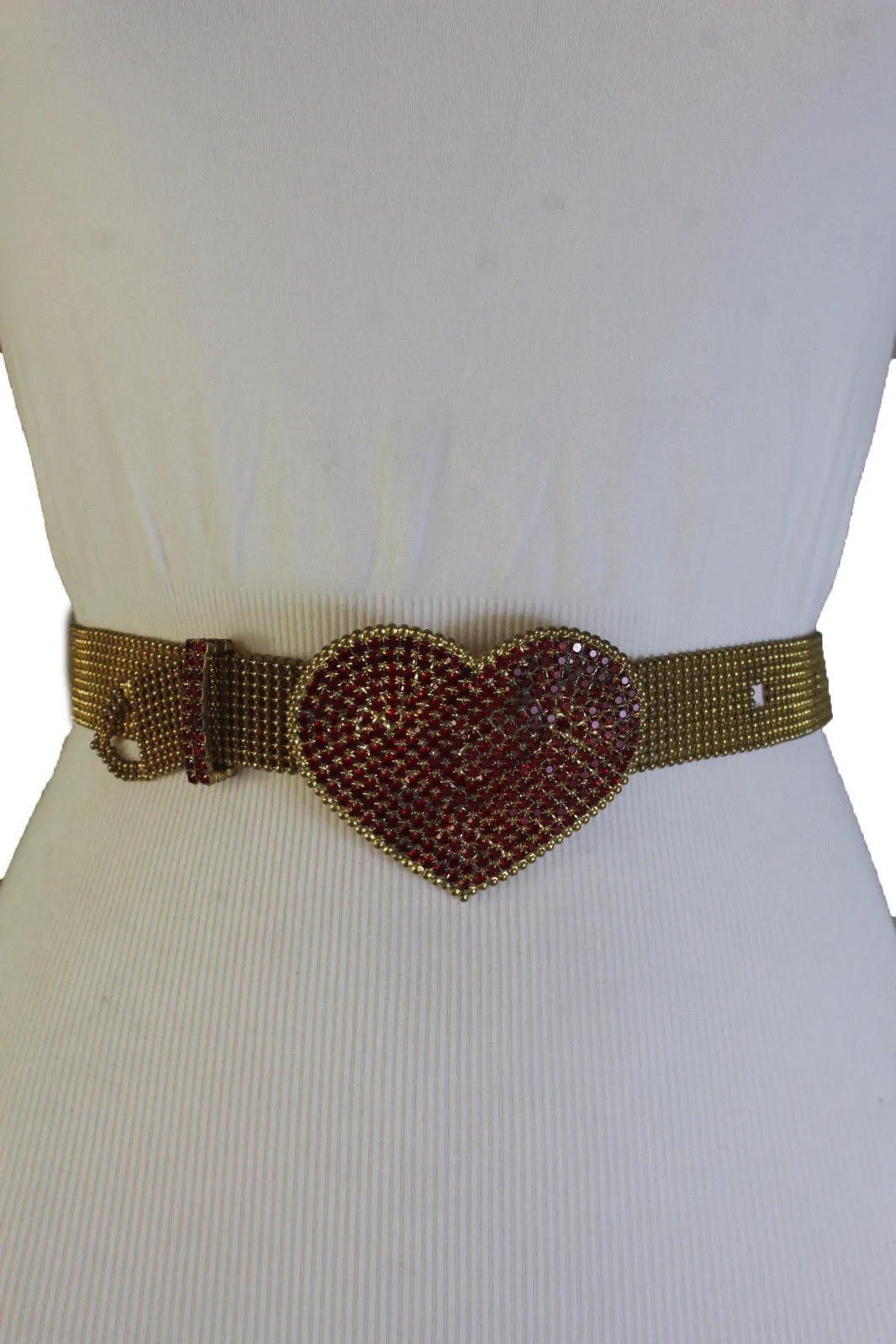 Silver Metal Chain Links Skinny Belt Hip Waist Green Butterfly Charm S M L