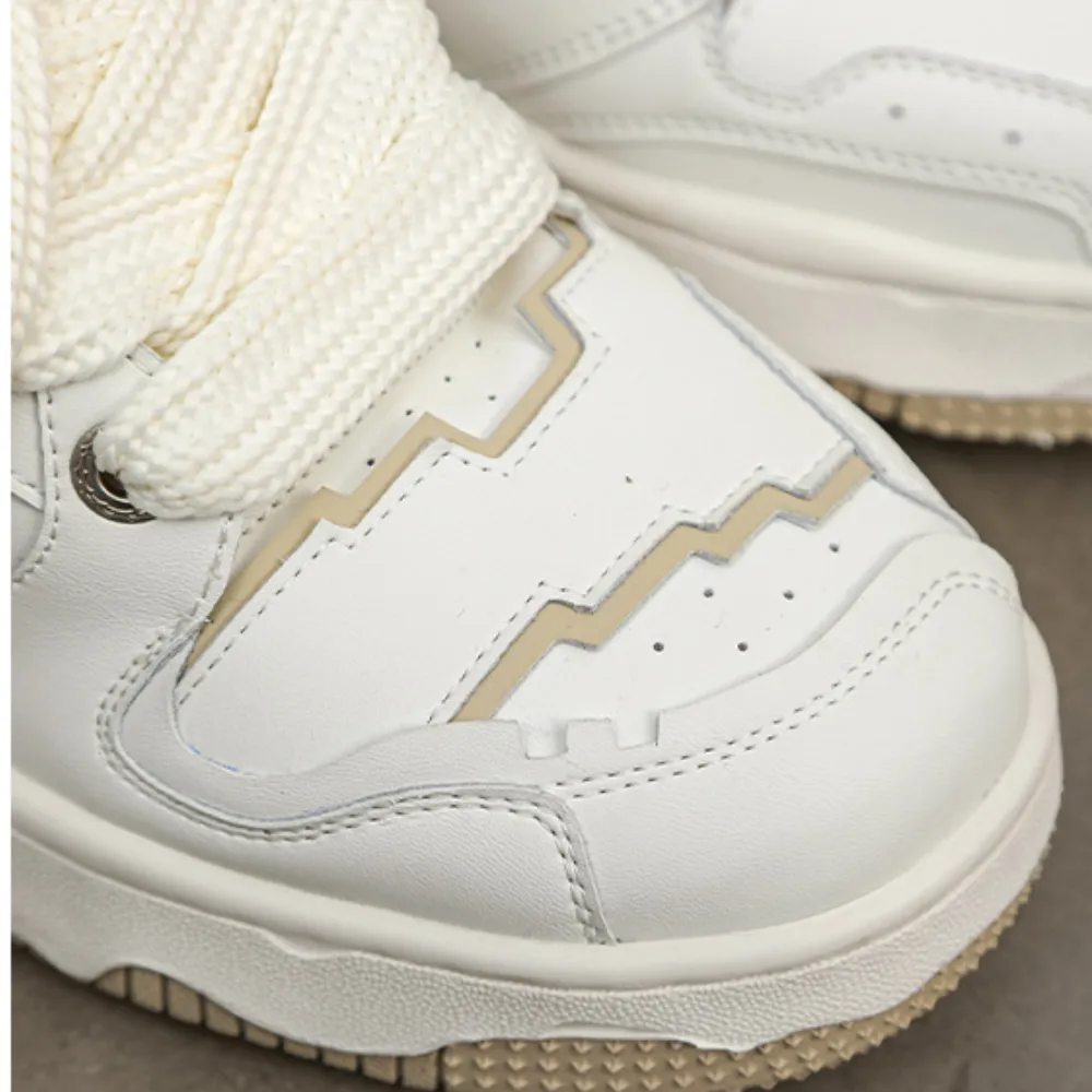 Simple Solid Color Stitching Sneakers