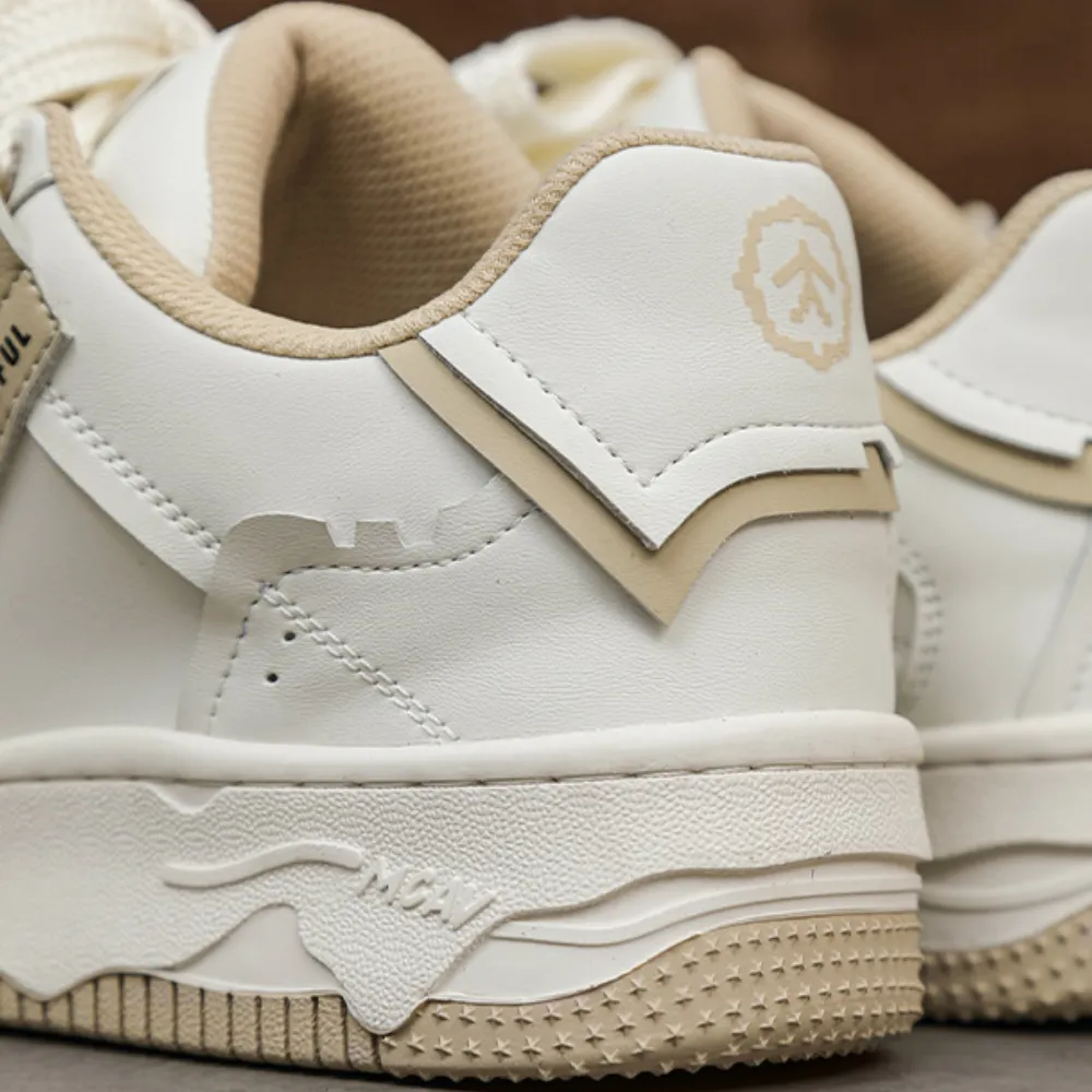 Simple Solid Color Stitching Sneakers
