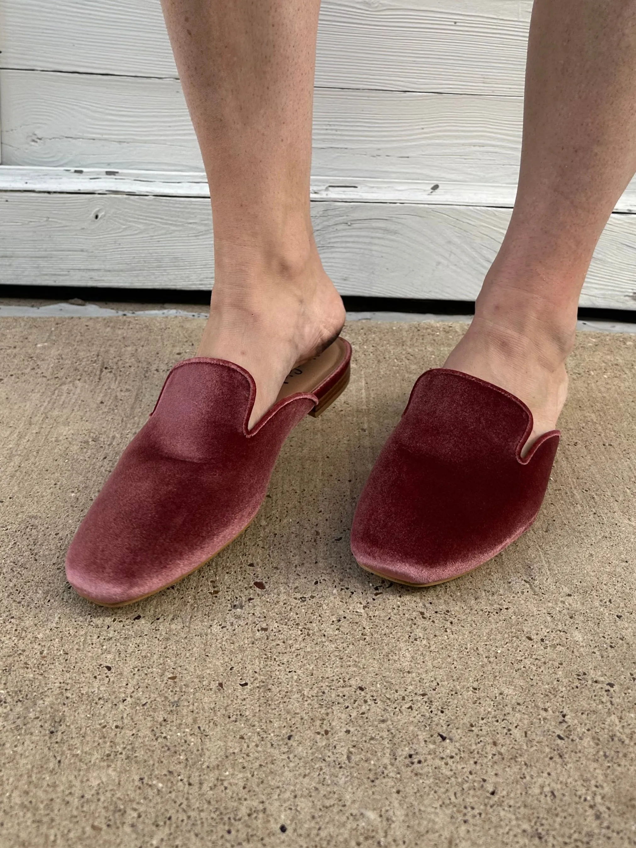 Spotlight Velvet Mules: Blush
