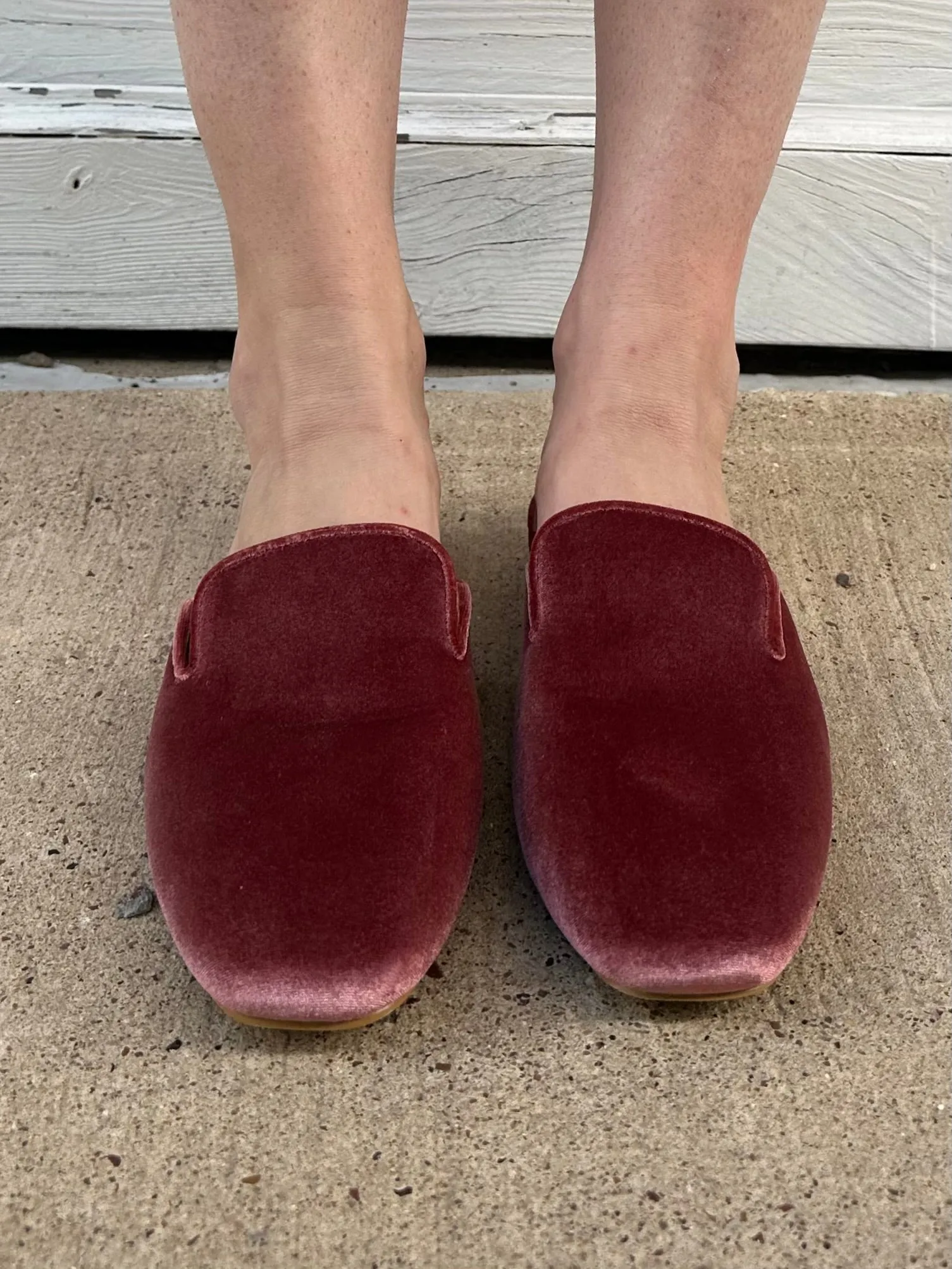 Spotlight Velvet Mules: Blush