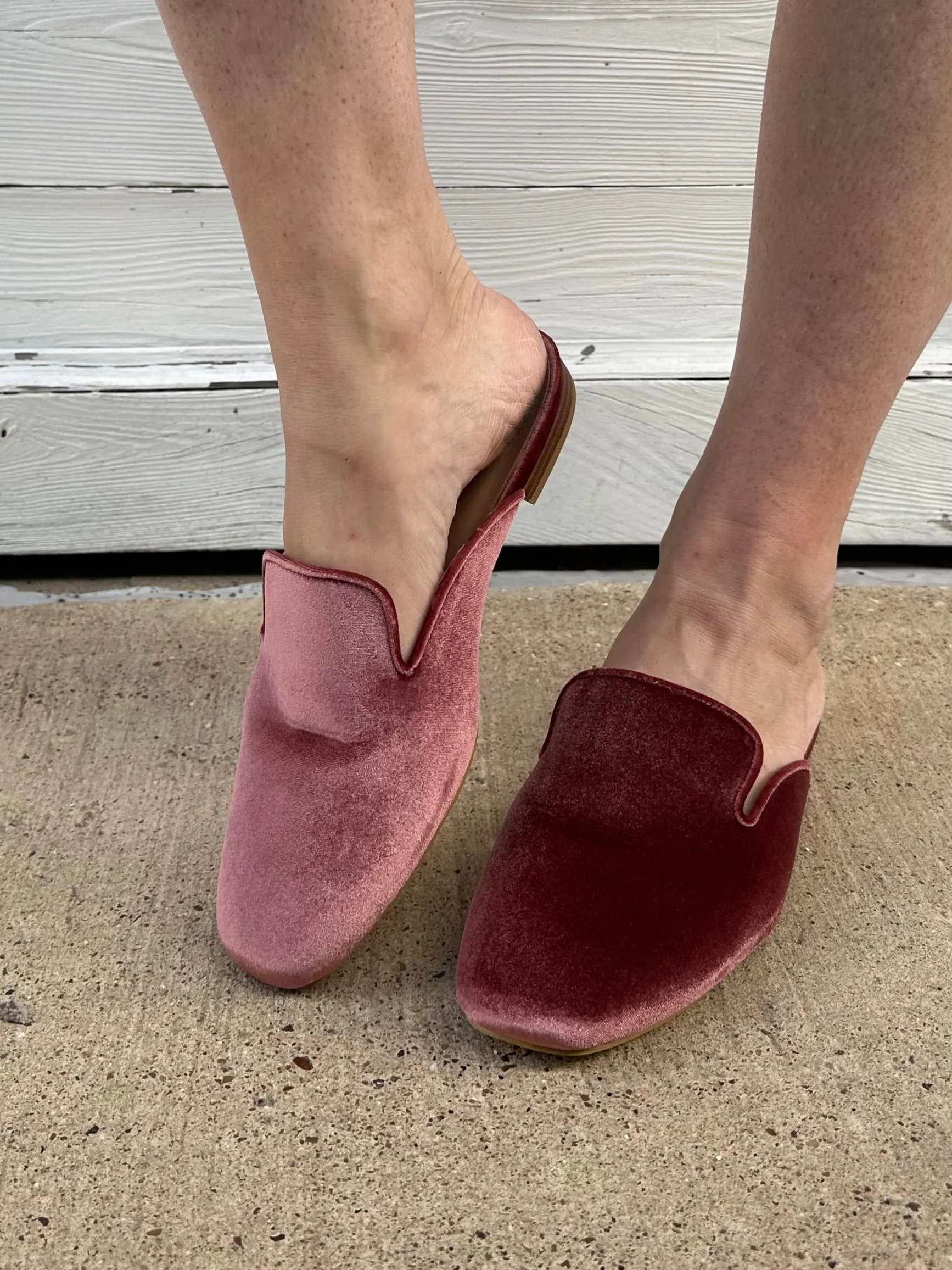 Spotlight Velvet Mules: Blush