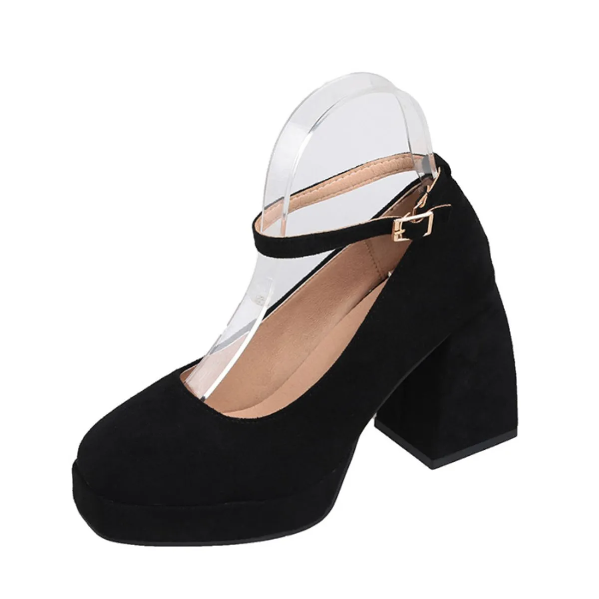 Square Toe Block Heel Pumps