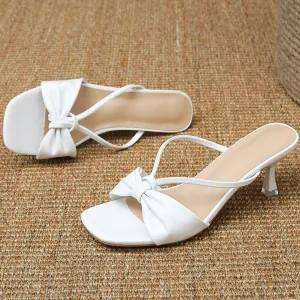 Square Toe Kitten Heels Sandals