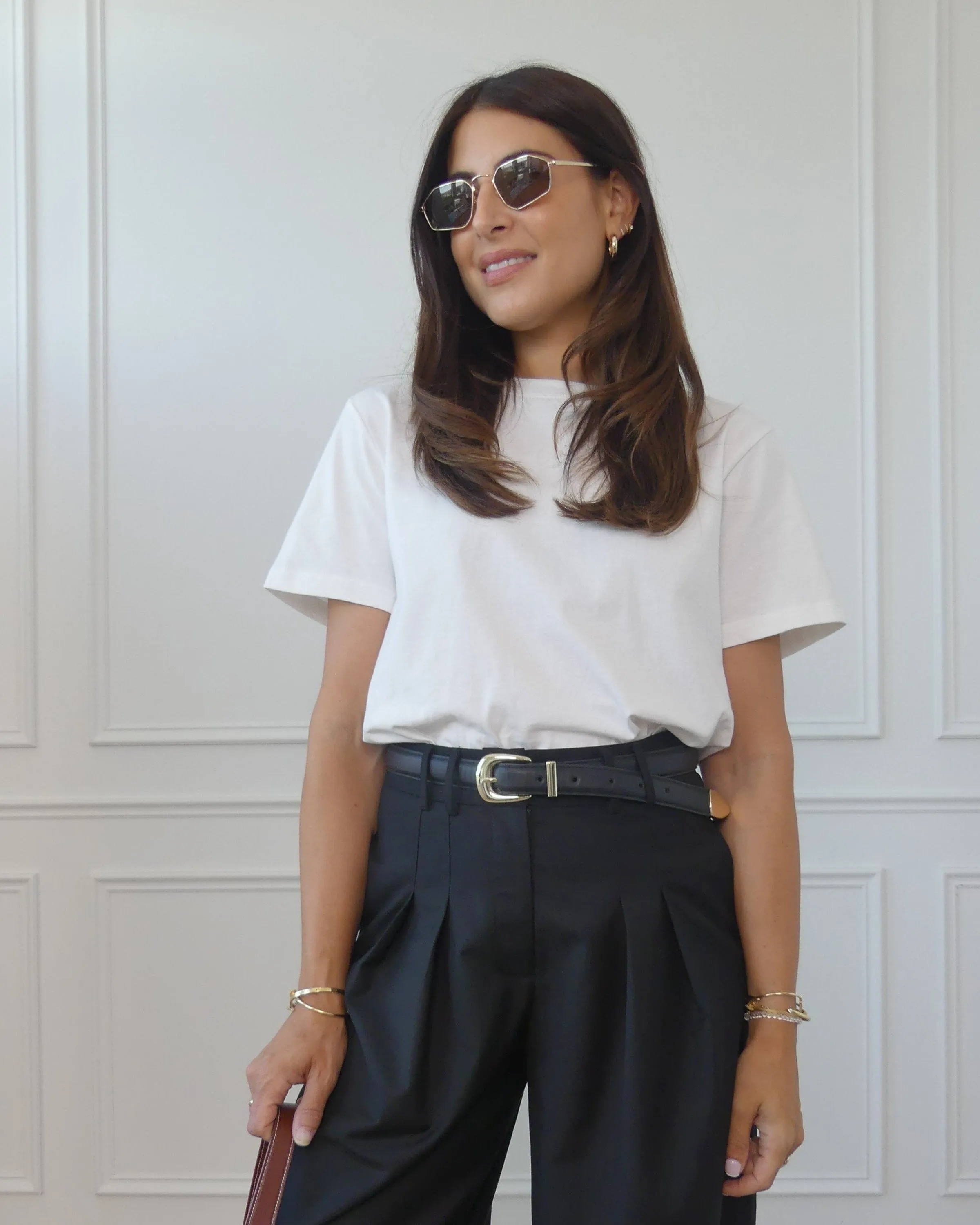 STATEMENT LEATHER BELT - BLACK / GOLD