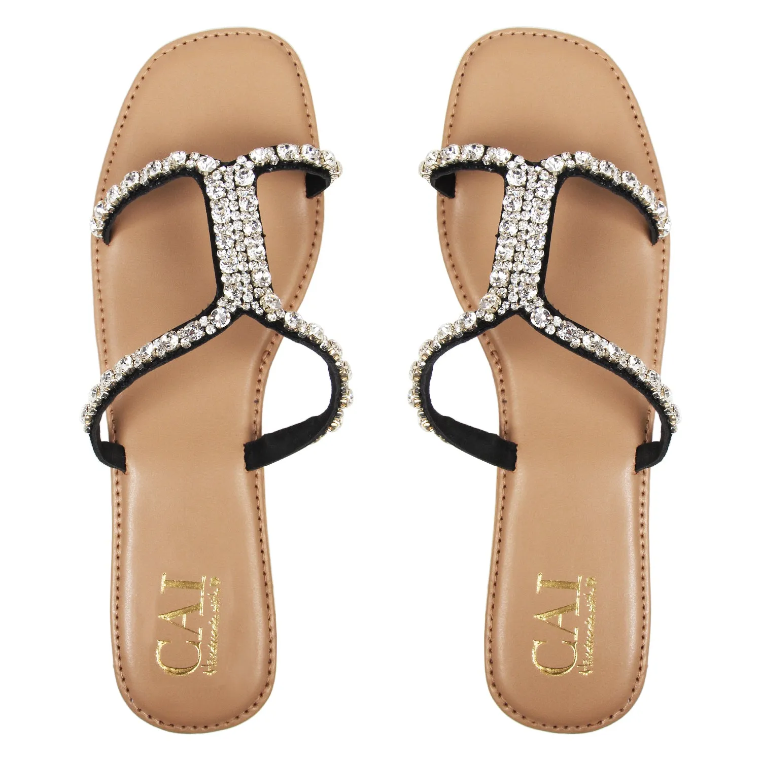 Strap Embellished Flats