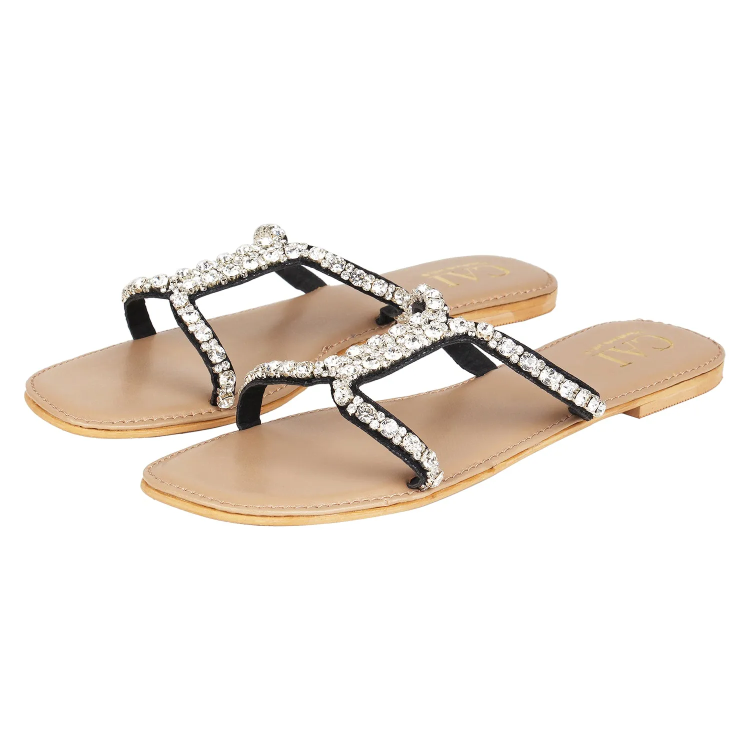 Strap Embellished Flats