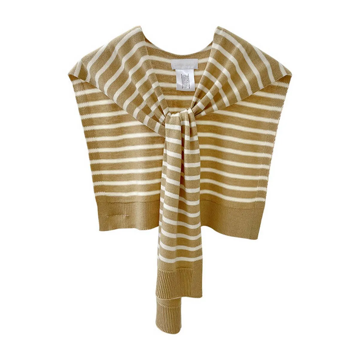 STRIPED KNITTED OUTER SHAWL_CWASC0758