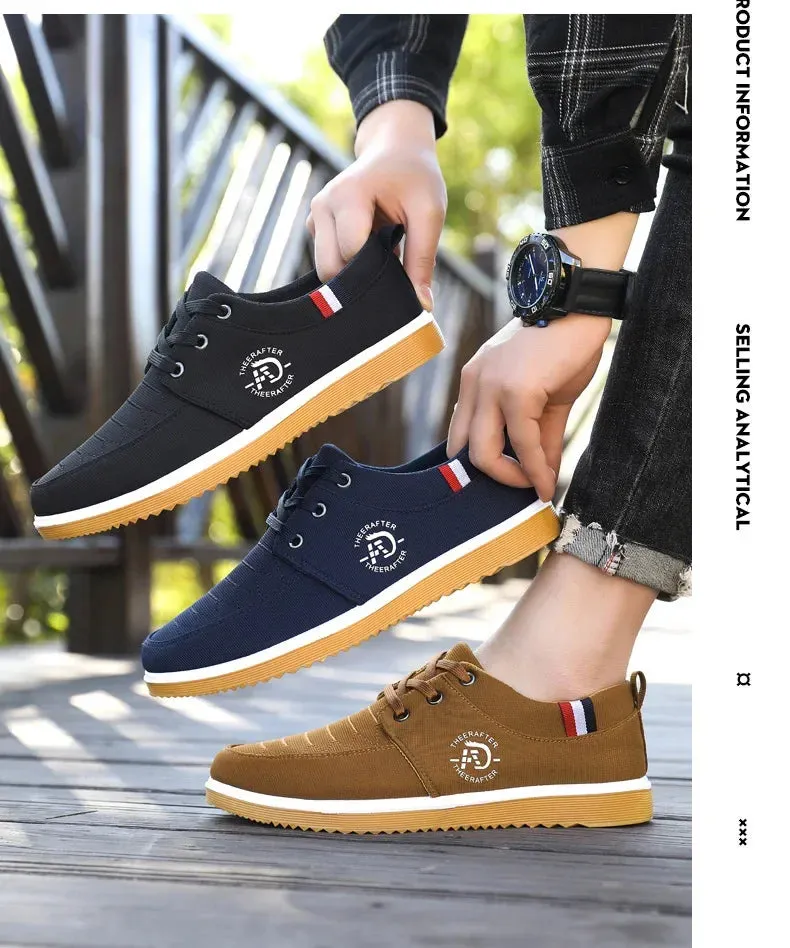 Stylish Men's Canvas Sneakers - Breathable & Casual