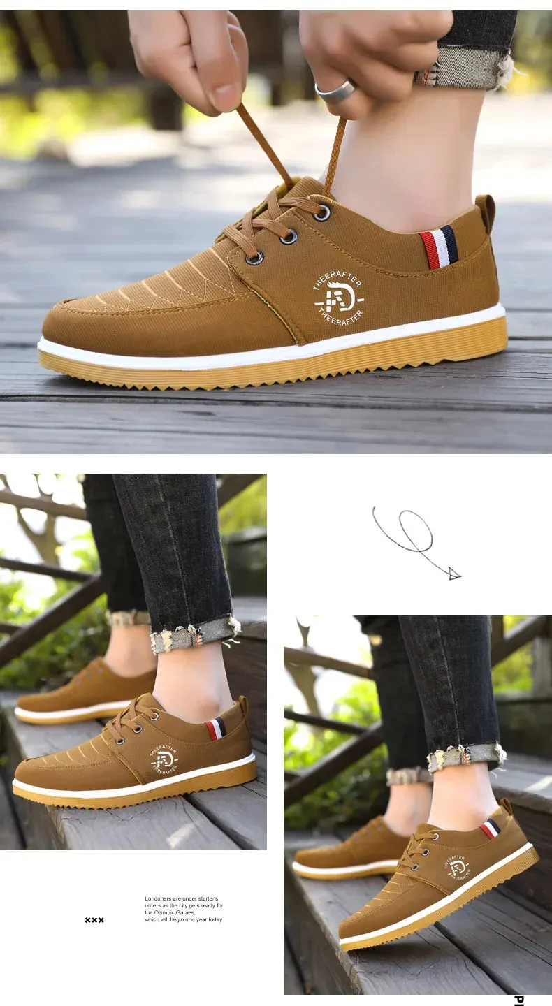 Stylish Men's Canvas Sneakers - Breathable & Casual