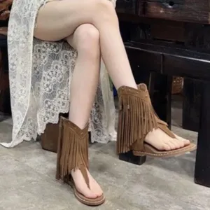 Sundance Fringe Cowgirl Sandals Western-Inspired | Festival-Ready | Boho Fringe Babe Vibes