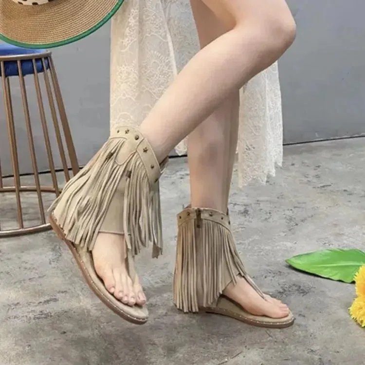 Sundance Fringe Cowgirl Sandals Western-Inspired | Festival-Ready | Boho Fringe Babe Vibes