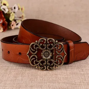 Sunflower Pattern Needle Buckle Belt