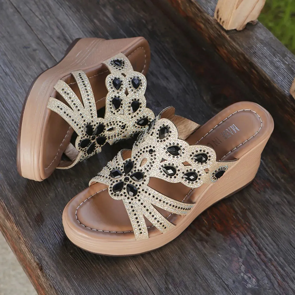 Sunkissed Sparkle Wedge Sandals