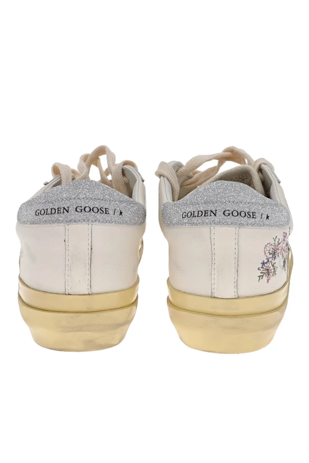 Super Star Floral Glitter Leather Sneakers