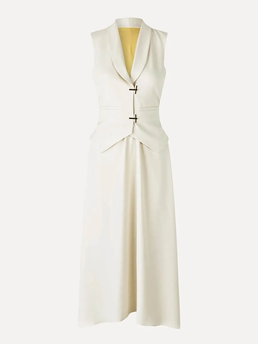 Tailored Handkerchief Dress - Ivory / Cornsilk