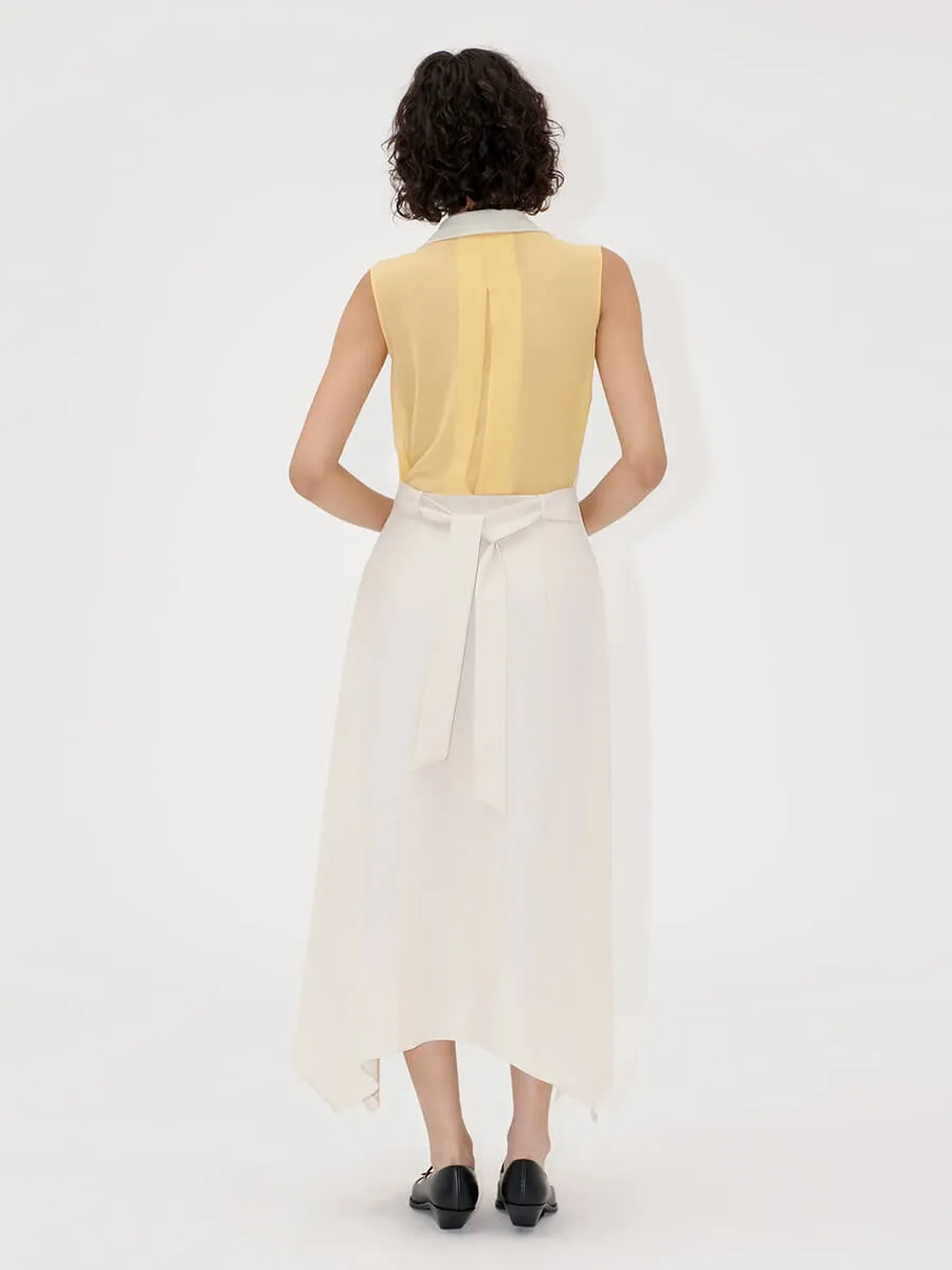 Tailored Handkerchief Dress - Ivory / Cornsilk