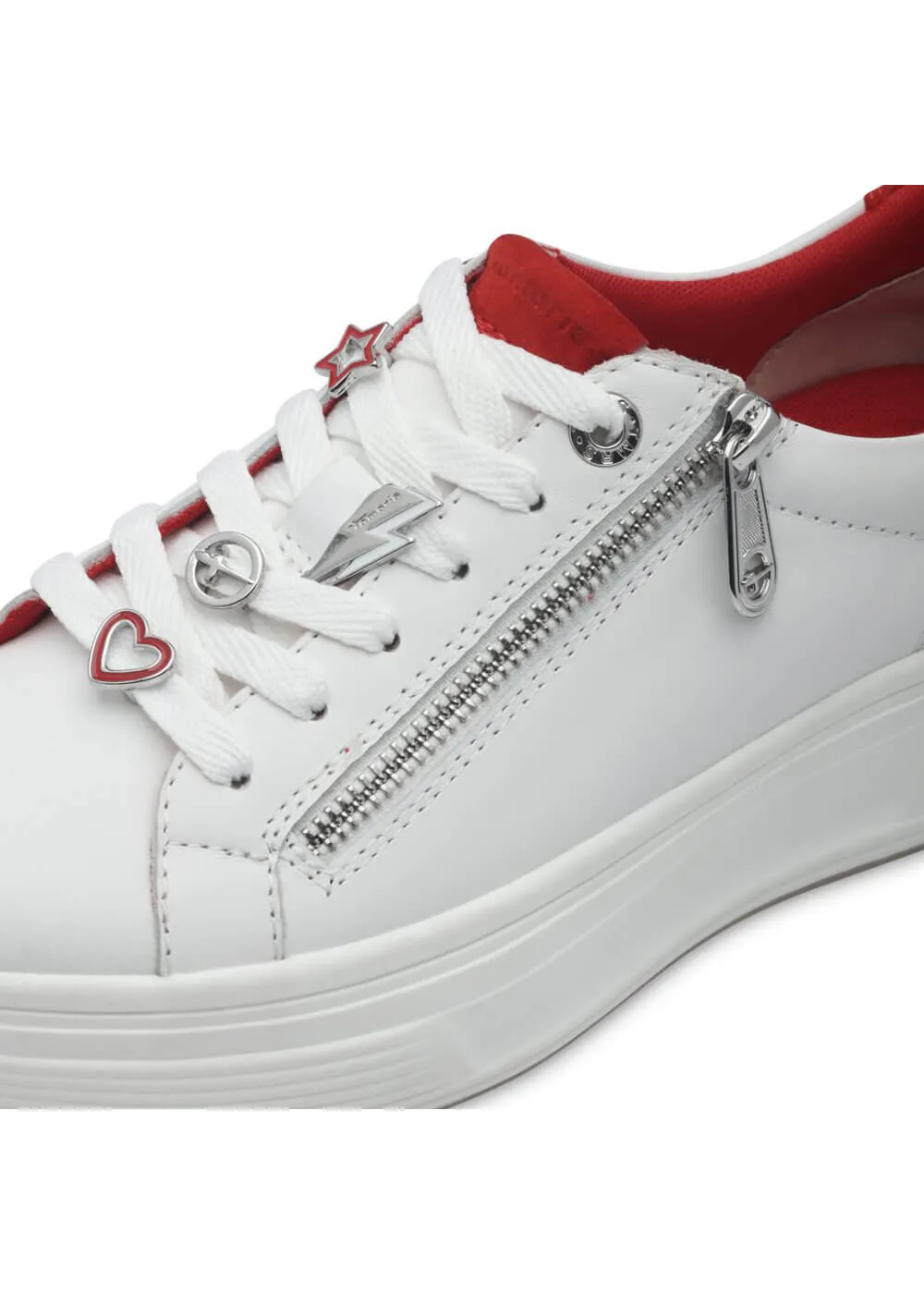 Tamaris Comfort Eden Heart Sneakers White Red