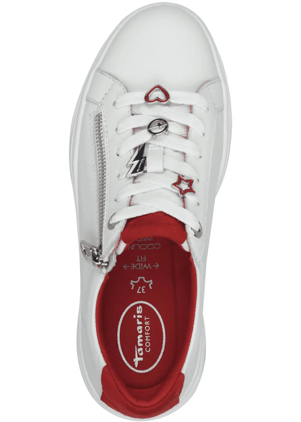 Tamaris Comfort Eden Heart Sneakers White Red