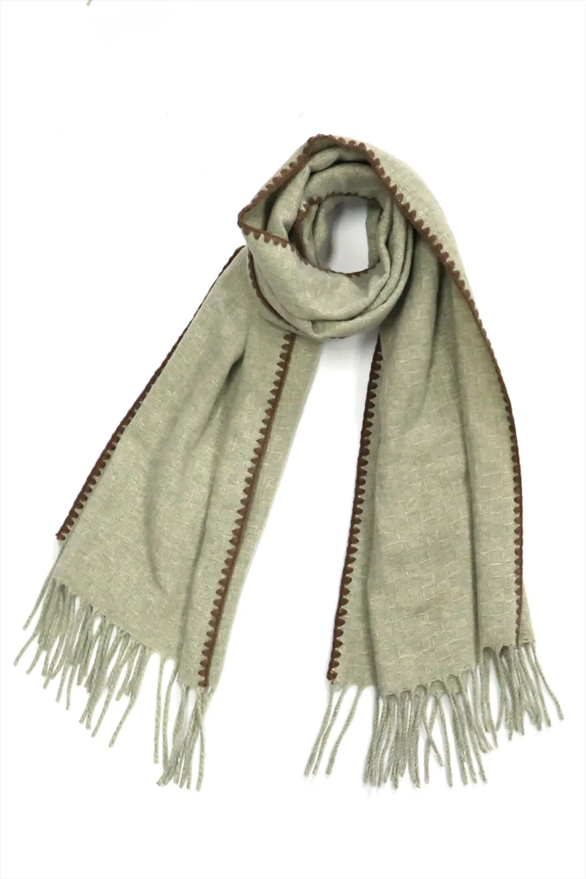 TEXTURED SOLID FRINGE SCARF