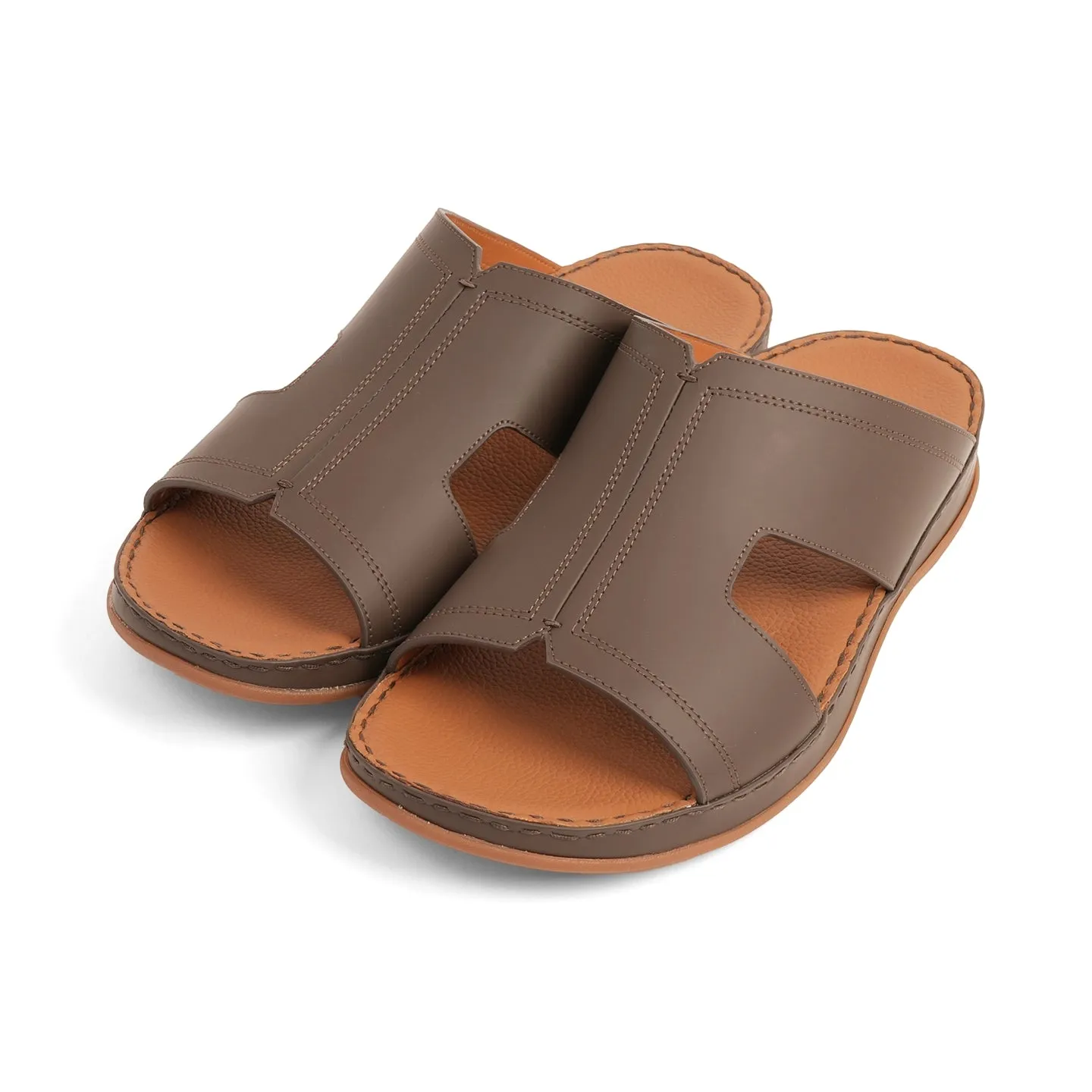 Timeless Unlined Hammered Classic Arabic Sandals Brown