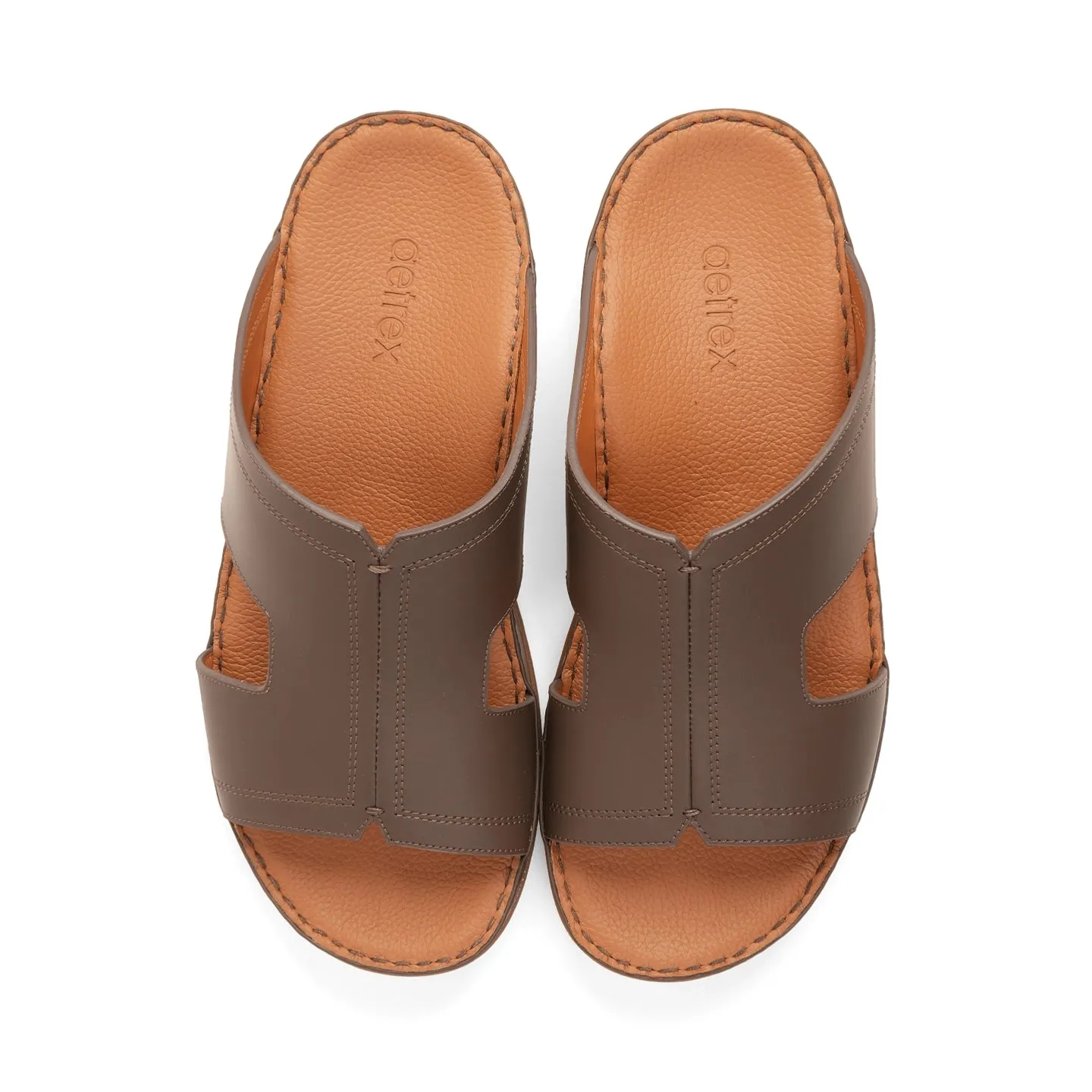 Timeless Unlined Hammered Classic Arabic Sandals Brown