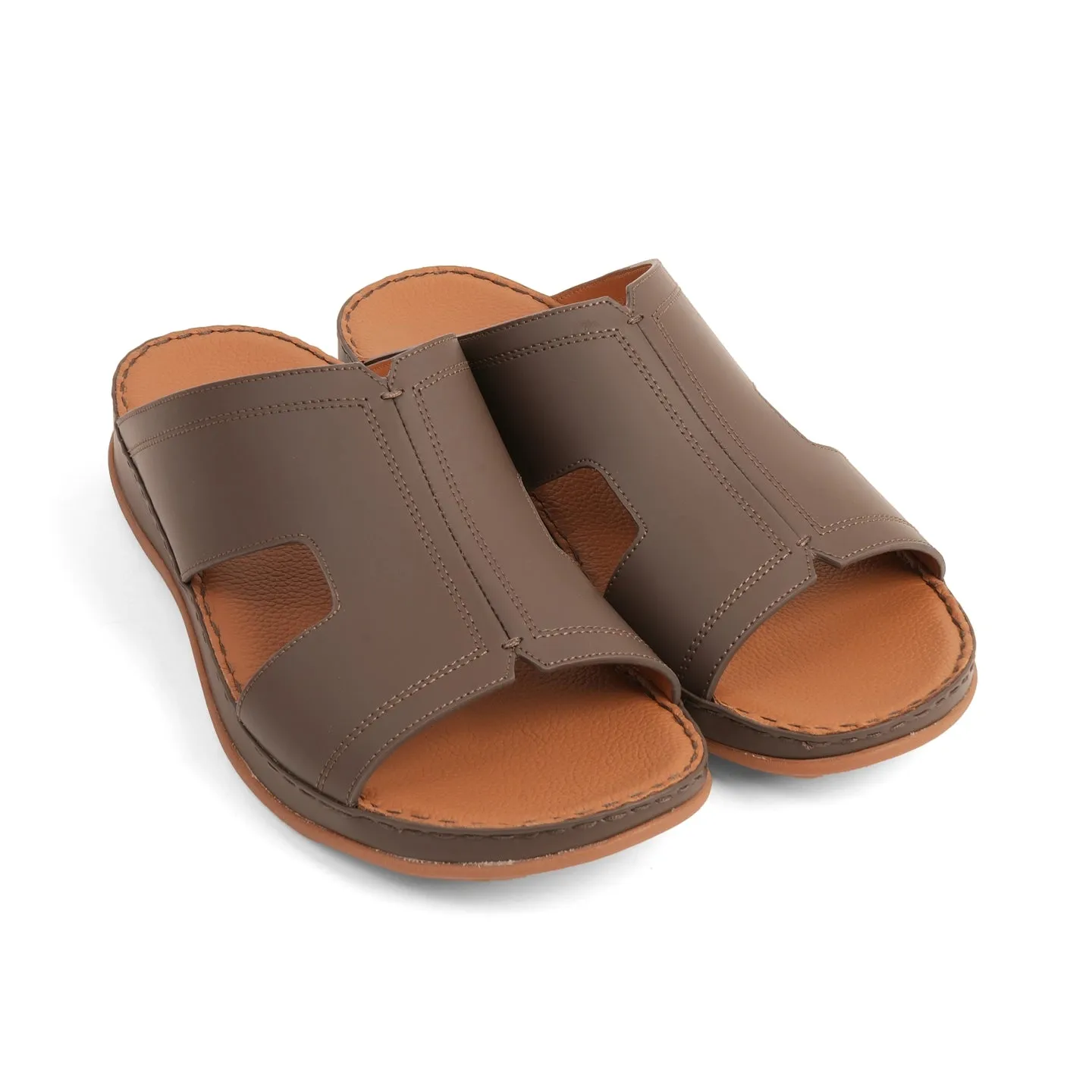 Timeless Unlined Hammered Classic Arabic Sandals Brown