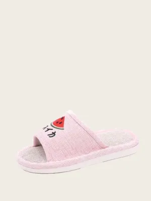 Toddler Girls Fruit Embroidered Slippers- FDs