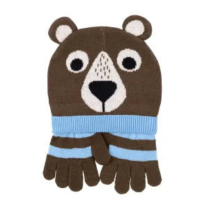 Toddler/Kids Winter Beanie Hat & Gloves Set - Bosley the Bear