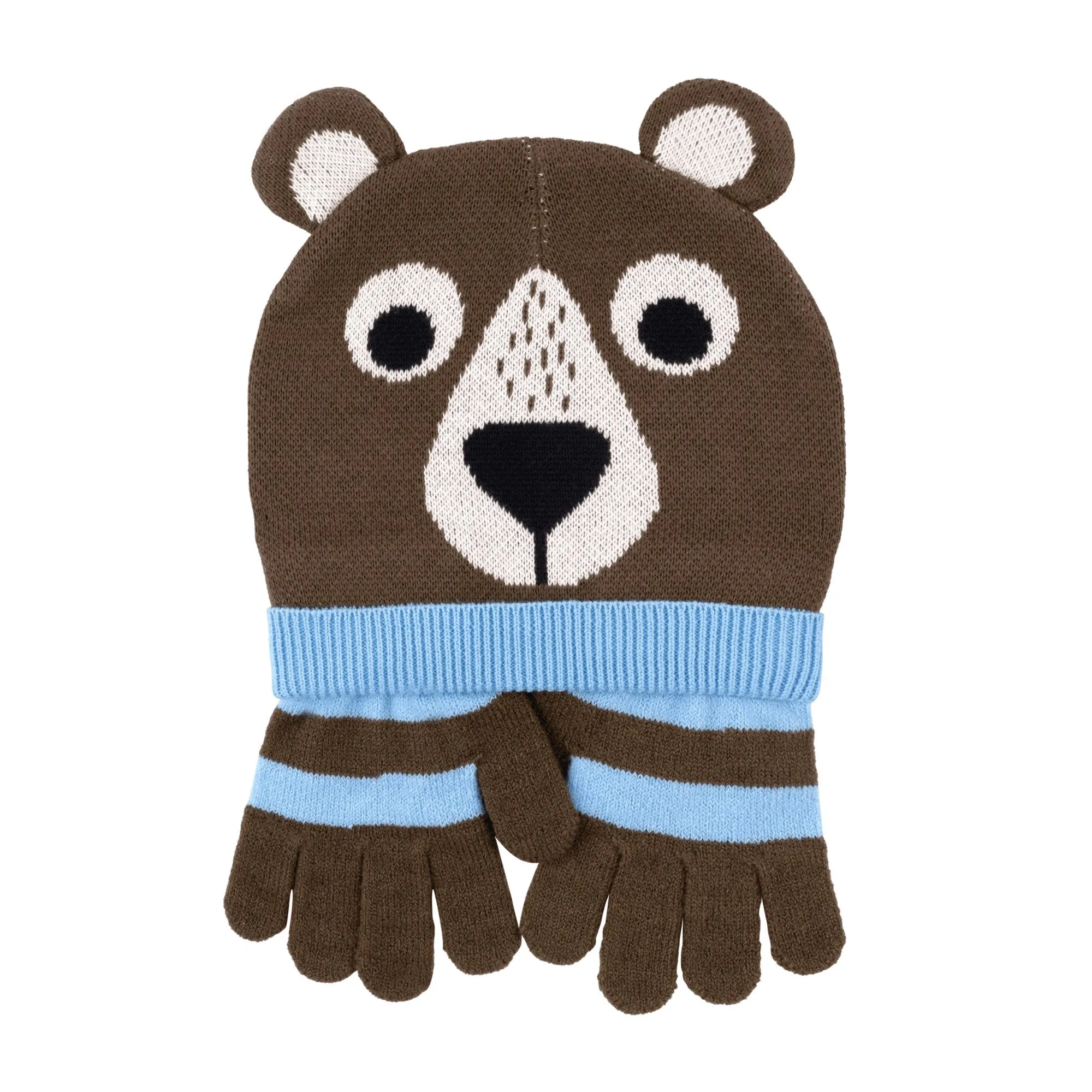 Toddler/Kids Winter Beanie Hat & Gloves Set - Bosley the Bear