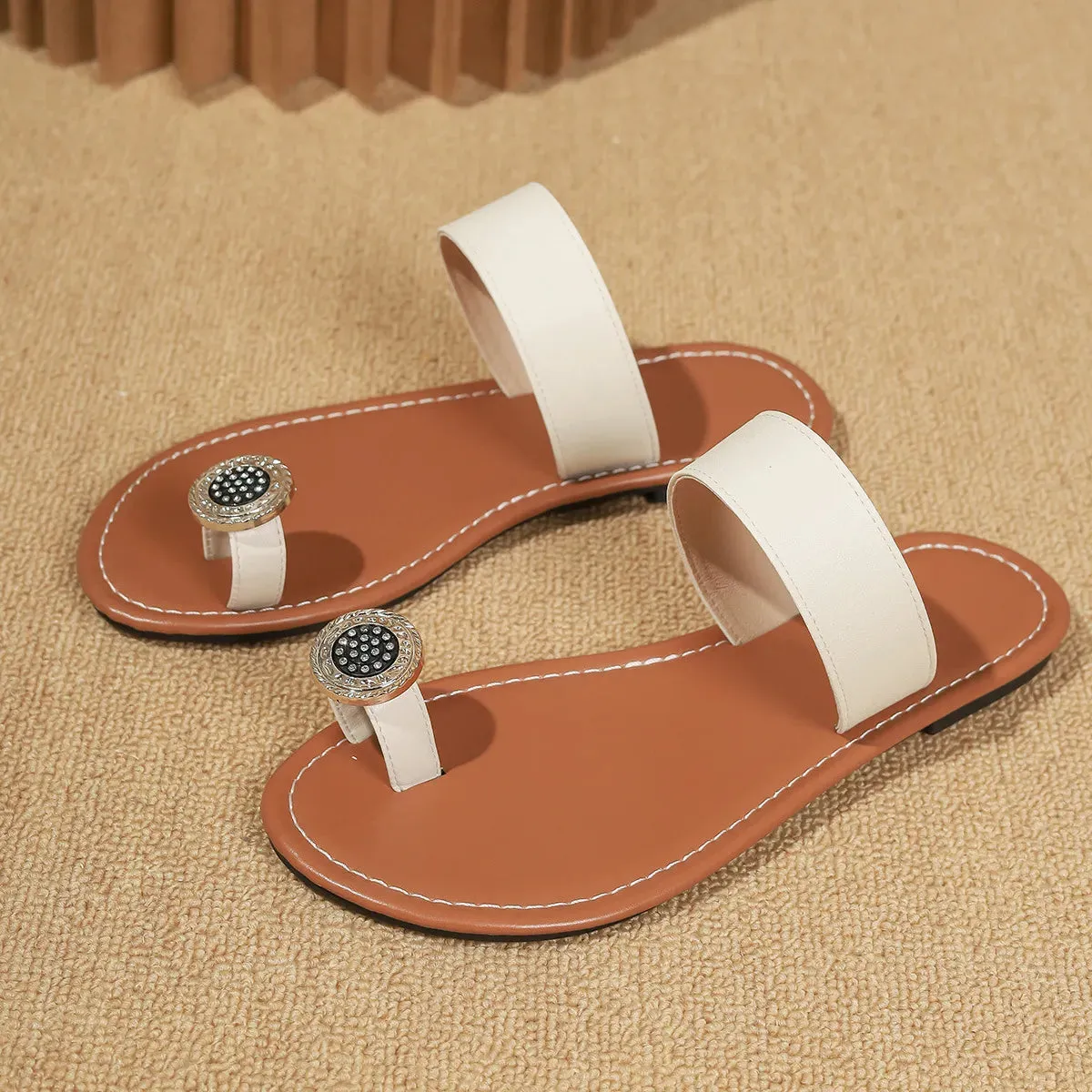 Toe Loop Flats Sandals
