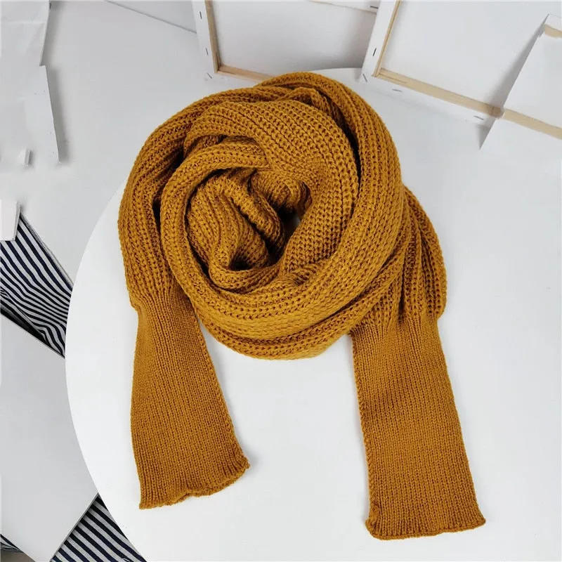 Trendy Knitted Sweater-Scarf with Sleeves