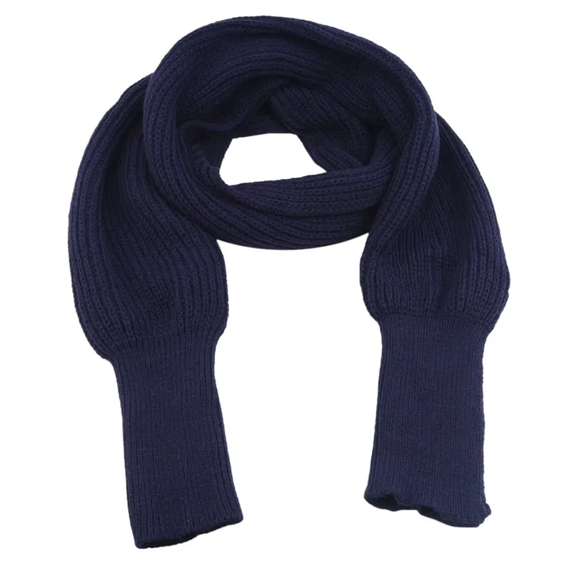 Trendy Knitted Sweater-Scarf with Sleeves