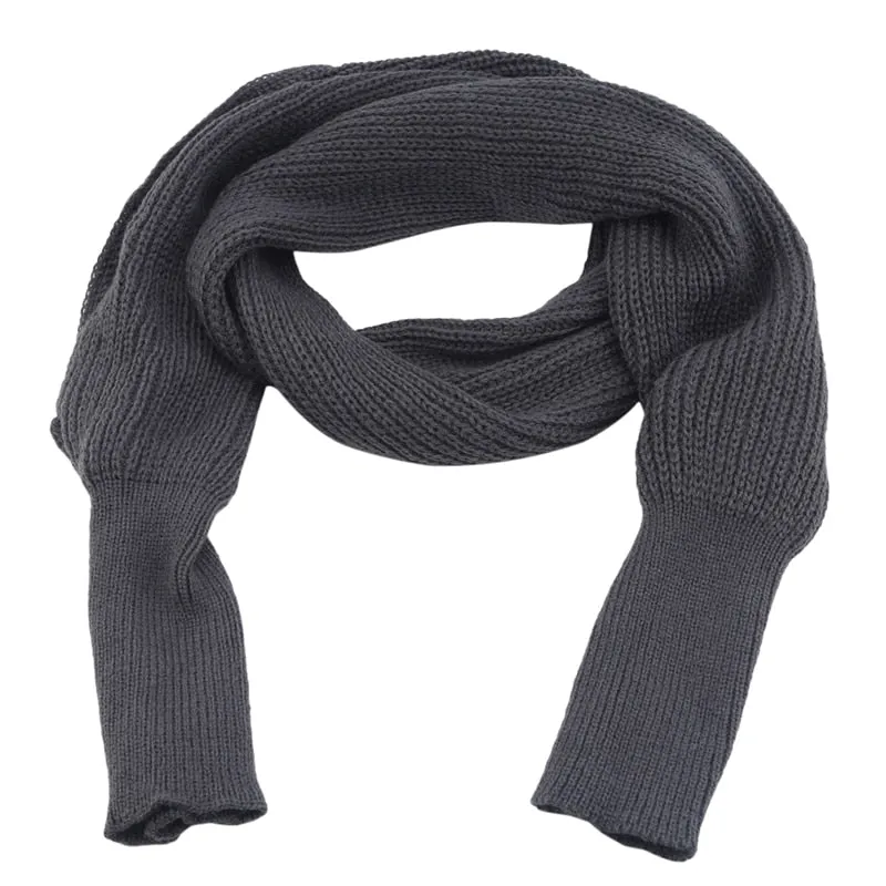 Trendy Knitted Sweater-Scarf with Sleeves