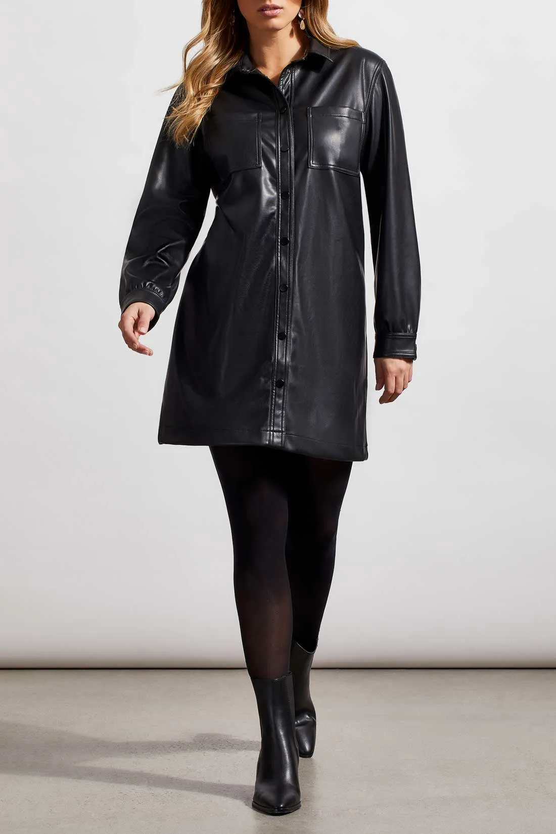 Tribal Long Sleeve Button Up Dress with Belt