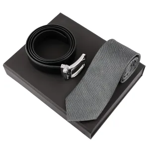 Ungaro UPBC031A-Set Leone Black (belt & silk tie)