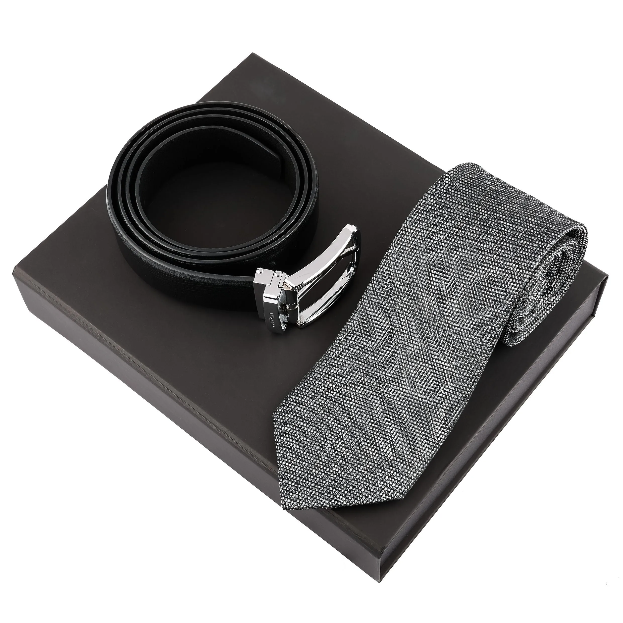 Ungaro UPBC031A-Set Leone Black (belt & silk tie)