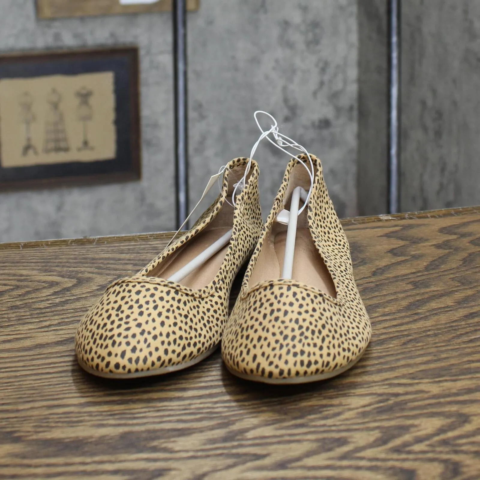 Universal Thread Faux-Leather Leopard-Print Round-Toe Ballet Flats