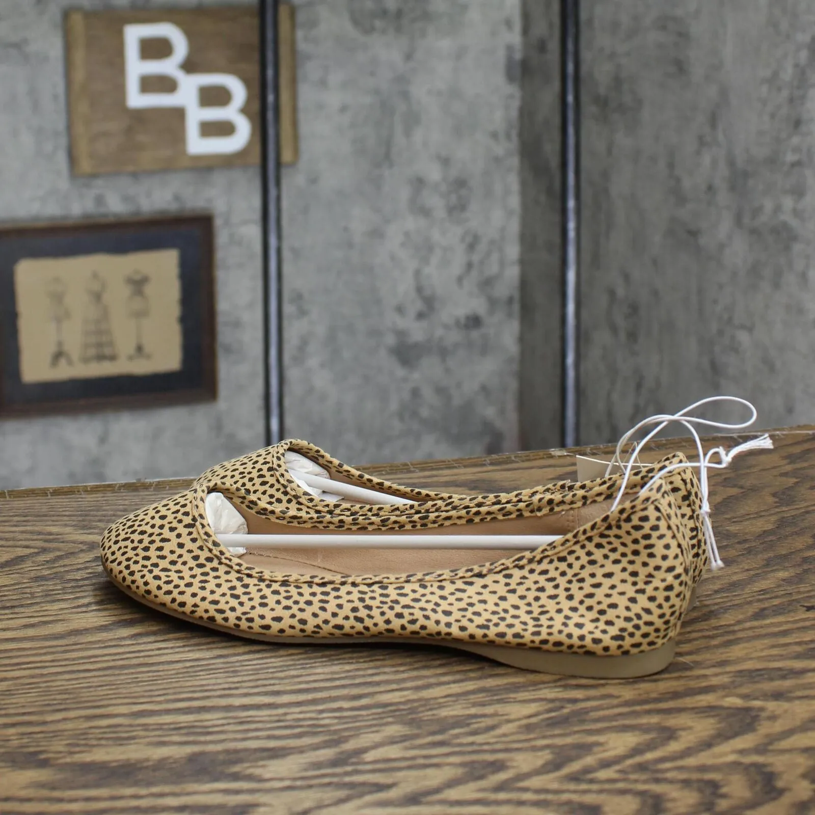 Universal Thread Faux-Leather Leopard-Print Round-Toe Ballet Flats