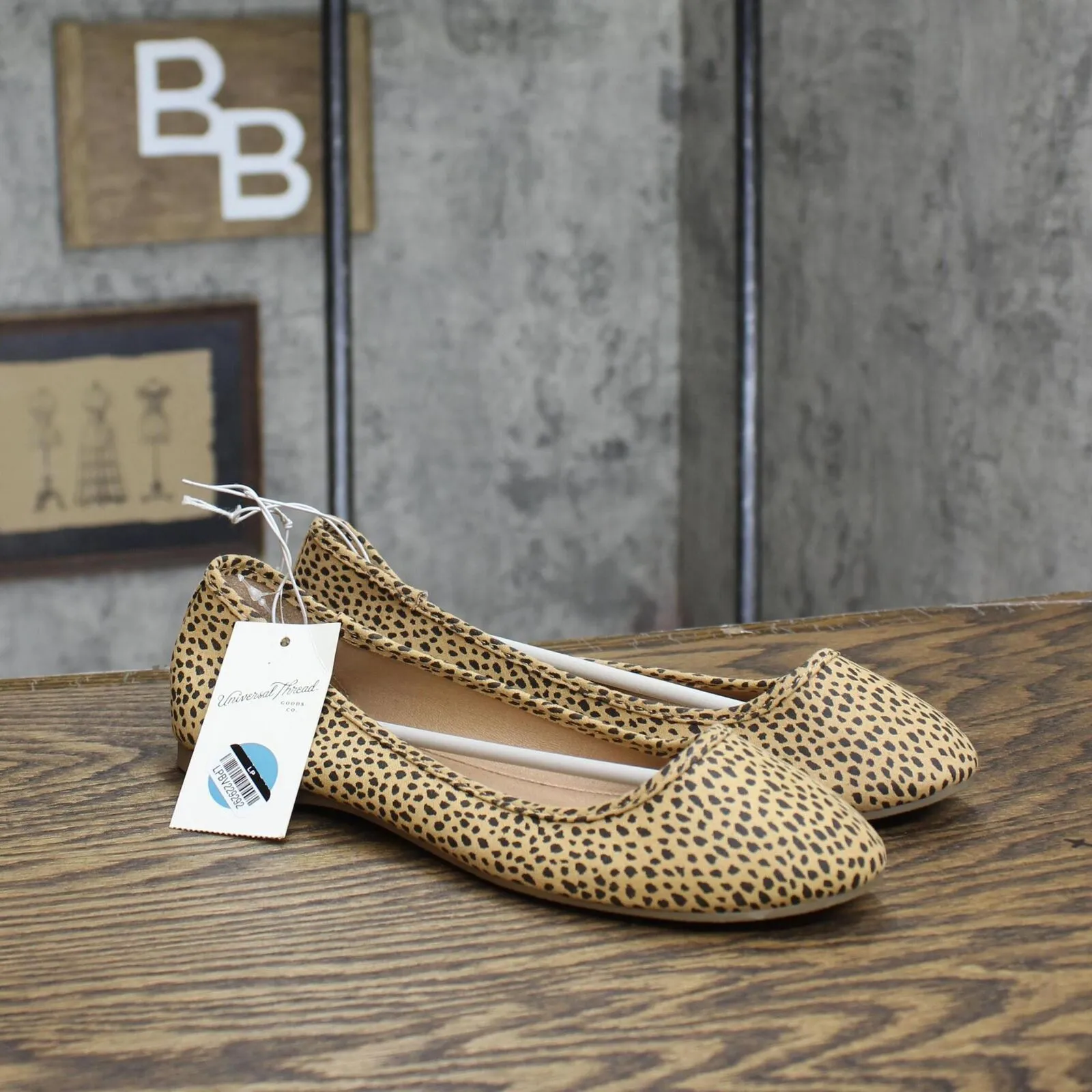 Universal Thread Faux-Leather Leopard-Print Round-Toe Ballet Flats