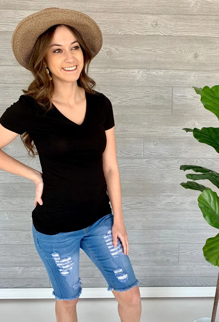 V neck Tee-3 colors Final Sale