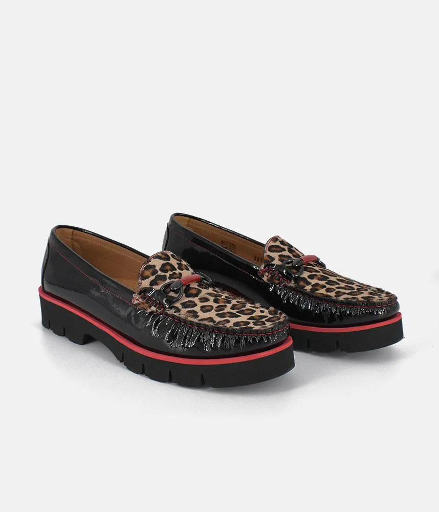Vittoria Mengoni Striking Black/Leopard Loafers