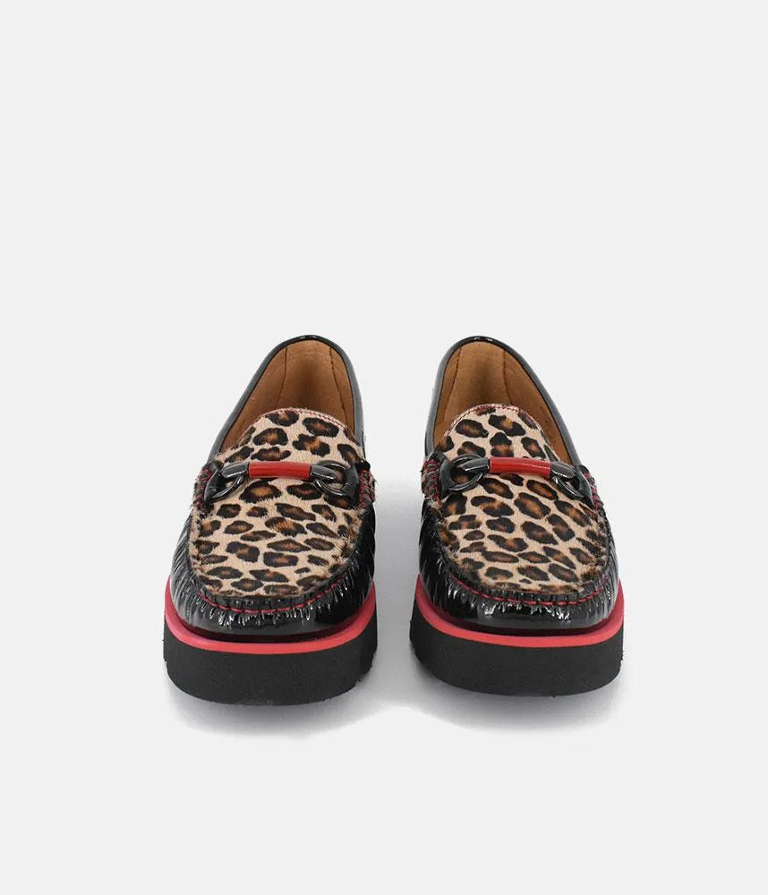 Vittoria Mengoni Striking Black/Leopard Loafers