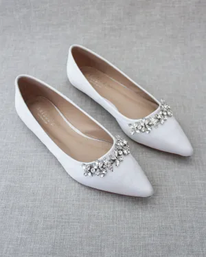 Wedding Flats with Floral Rhinestones Details